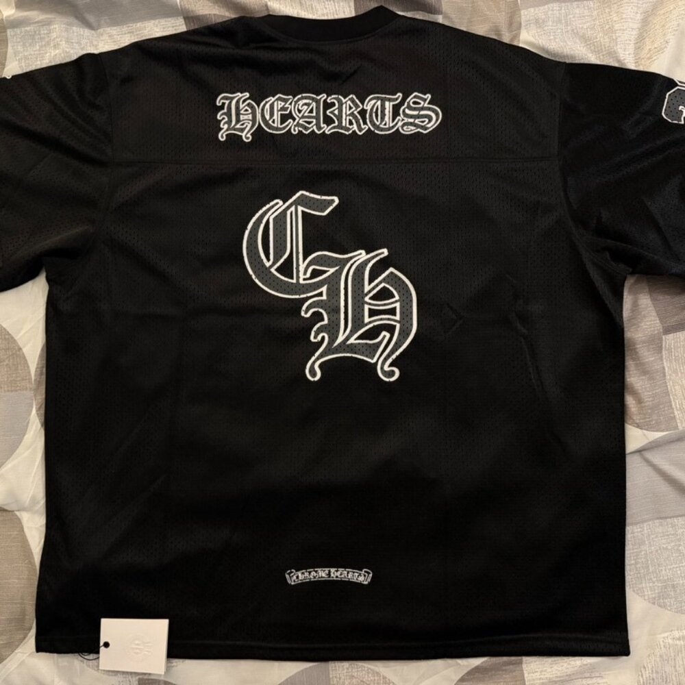Chrome Hearts Mesh Jersey Black Short Sleeve Tee Size XL